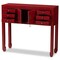 Baxton Studio Red Finished Wood Bronze Finished Accents 6-Drawer Console Table 147-8191 - alternate 5